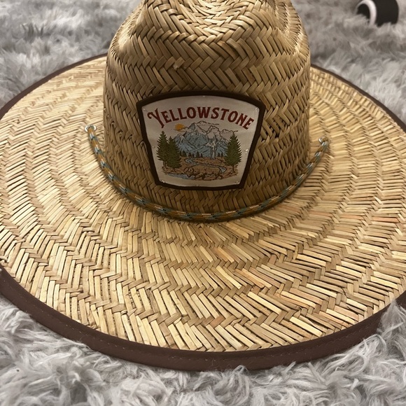 MAD Engine Straw Hat in Natural Tan and Brown Trim - Picture 3 of 5